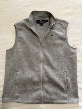 Vineyard Vines| Men's | Light Gray | Full-Zip Fleece Vest | XL